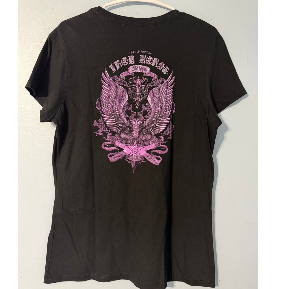 Iron Horse Saloon Women's XL Ormond Beach Florida‎ Graphic T-Shirt Black 0681